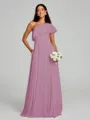 A-Line/Princess One-Shoulder Floor-Length Sleeveless Chiffon Bridesmaid Dress