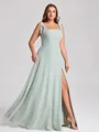 A-line Straps Bow Floor-Length Chiffon Corset Plus Size Bridesmaid Dress