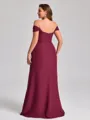 Sheath Off-the-Shoulder Pleated Floor-Length Chiffon Corset Plus Size Bridesmaid Dress