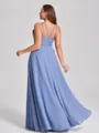 A-line Halter Pleated Floor-Length Chiffon Corset Plus Size Bridesmaid Dress