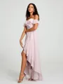 A-Line/Princess Off-the-Shoulder Asymmetrical Sleeveless Chiffon Bridesmaid Dress