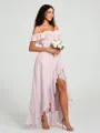 A-Line/Princess Off-the-Shoulder Asymmetrical Sleeveless Chiffon Bridesmaid Dress