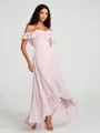 A-Line/Princess Off-the-Shoulder Asymmetrical Sleeveless Chiffon Bridesmaid Dress