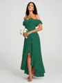 A-Line/Princess Off-the-Shoulder Asymmetrical Sleeveless Chiffon Bridesmaid Dress