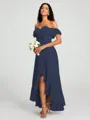 A-Line/Princess Off-the-Shoulder Asymmetrical Sleeveless Chiffon Bridesmaid Dress