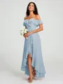 A-Line/Princess Off-the-Shoulder Asymmetrical Sleeveless Chiffon Bridesmaid Dress