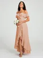 A-Line/Princess Off-the-Shoulder Asymmetrical Sleeveless Chiffon Bridesmaid Dress