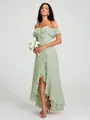 A-Line/Princess Off-the-Shoulder Asymmetrical Sleeveless Chiffon Bridesmaid Dress