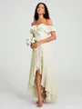 A-Line/Princess Off-the-Shoulder Asymmetrical Sleeveless Chiffon Bridesmaid Dress