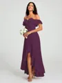 A-Line/Princess Off-the-Shoulder Asymmetrical Sleeveless Chiffon Bridesmaid Dress