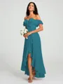 A-Line/Princess Off-the-Shoulder Asymmetrical Sleeveless Chiffon Bridesmaid Dress