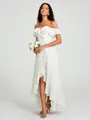 A-Line/Princess Off-the-Shoulder Asymmetrical Sleeveless Chiffon Bridesmaid Dress