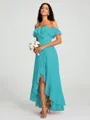 A-Line/Princess Off-the-Shoulder Asymmetrical Sleeveless Chiffon Bridesmaid Dress