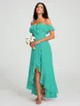 A-Line/Princess Off-the-Shoulder Asymmetrical Sleeveless Chiffon Bridesmaid Dress
