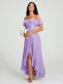 A-Line/Princess Off-the-Shoulder Asymmetrical Sleeveless Chiffon Bridesmaid Dress