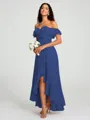 A-Line/Princess Off-the-Shoulder Asymmetrical Sleeveless Chiffon Bridesmaid Dress