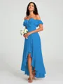 A-Line/Princess Off-the-Shoulder Asymmetrical Sleeveless Chiffon Bridesmaid Dress