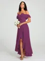 A-Line/Princess Off-the-Shoulder Asymmetrical Sleeveless Chiffon Bridesmaid Dress