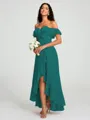 A-Line/Princess Off-the-Shoulder Asymmetrical Sleeveless Chiffon Bridesmaid Dress