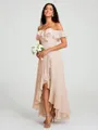 A-Line/Princess Off-the-Shoulder Asymmetrical Sleeveless Chiffon Bridesmaid Dress