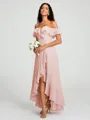 A-Line/Princess Off-the-Shoulder Asymmetrical Sleeveless Chiffon Bridesmaid Dress