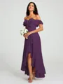 A-Line/Princess Off-the-Shoulder Asymmetrical Sleeveless Chiffon Bridesmaid Dress