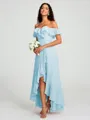 A-Line/Princess Off-the-Shoulder Asymmetrical Sleeveless Chiffon Bridesmaid Dress