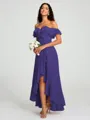 A-Line/Princess Off-the-Shoulder Asymmetrical Sleeveless Chiffon Bridesmaid Dress