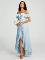 A-Line/Princess Off-the-Shoulder Asymmetrical Sleeveless Chiffon Bridesmaid Dress