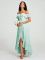 A-Line/Princess Off-the-Shoulder Asymmetrical Sleeveless Chiffon Bridesmaid Dress