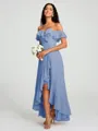 A-Line/Princess Off-the-Shoulder Asymmetrical Sleeveless Chiffon Bridesmaid Dress