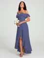 A-Line/Princess Off-the-Shoulder Asymmetrical Sleeveless Chiffon Bridesmaid Dress