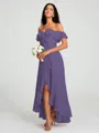A-Line/Princess Off-the-Shoulder Asymmetrical Sleeveless Chiffon Bridesmaid Dress