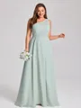 A-line One-Shoulder Pleated Floor-Length Chiffon Plus Size Bridesmaid Dress