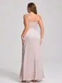 Sheath Spaghetti Straps Pleated Floor-Length Silk Like Satin Plus Size Bridesmaid Dress