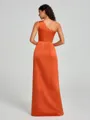 A-Line/Princess One-Shoulder Floor-Length Sleeveless Satin Bridesmaid Dress