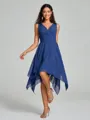 A-Line/Princess V-neck Knee-Length Sleeveless Chiffon Bridesmaid Dress