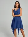 A-Line/Princess V-neck Knee-Length Sleeveless Chiffon Bridesmaid Dress