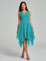 A-Line/Princess V-neck Knee-Length Sleeveless Chiffon Bridesmaid Dress