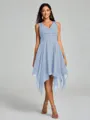 A-Line/Princess V-neck Knee-Length Sleeveless Chiffon Bridesmaid Dress