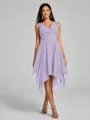 A-Line/Princess V-neck Knee-Length Sleeveless Chiffon Bridesmaid Dress