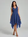 A-Line/Princess V-neck Knee-Length Sleeveless Chiffon Bridesmaid Dress