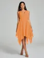 A-Line/Princess V-neck Knee-Length Sleeveless Chiffon Bridesmaid Dress
