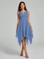 A-Line/Princess V-neck Knee-Length Sleeveless Chiffon Bridesmaid Dress