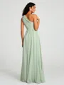 A-line/Princess One-Shoulder Floor-Length Sleeveless Chiffon Bridesmaid Dress