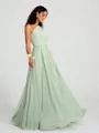 A-line/Princess One-Shoulder Floor-Length Sleeveless Chiffon Bridesmaid Dress