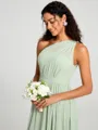 A-line/Princess One-Shoulder Floor-Length Sleeveless Chiffon Bridesmaid Dress