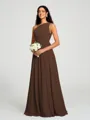 A-line/Princess One-Shoulder Floor-Length Sleeveless Chiffon Bridesmaid Dress