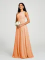 A-line/Princess One-Shoulder Floor-Length Sleeveless Chiffon Bridesmaid Dress