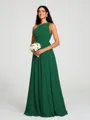 A-line/Princess One-Shoulder Floor-Length Sleeveless Chiffon Bridesmaid Dress
